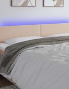 vidaXL LED Горна табла за легло капучино 200x5x78/88 см