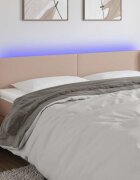 vidaXL LED Горна табла за легло капучино 203x16x78/88 см