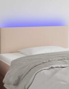 vidaXL LED Горна табла за легло капучино 80x5x78/88 см