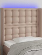 vidaXL LED горна табла за легло капучино 83x16x118/128 см