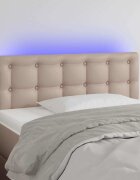 vidaXL LED Горна табла за легло капучино 90x5x78/88 см