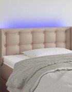 vidaXL LED Горна табла за легло капучино 93x16x78/88 см