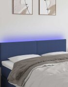 vidaXL LED горна табла за легло кремава 144x5x78/88 см плат
