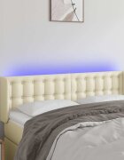 vidaXL LED горна табла за легло кремава 147x16x78/88 см