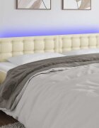 vidaXL LED Горна табла за легло кремава 160x5x78/88 см