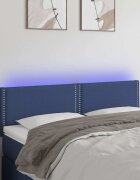 vidaXL LED горна табла за легло синя 144x5x78/88 см плат