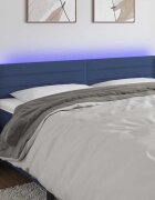 vidaXL LED горна табла за легло синя 183x16x78/88 см плат