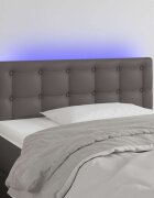 vidaXL LED Горна табла за легло сива 80x5x78/88 см изкуствена кожа