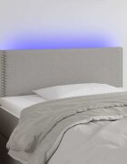 vidaXL LED горна табла за легло светлосива 100x5x78/88 см плат