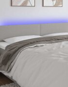vidaXL LED горна табла за легло светлосива 200x5x78/88 см плат
