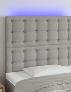 vidaXL LED горна табла за легло светлосива 80x5x118/128 см плат