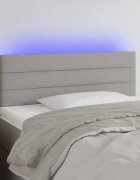 vidaXL LED горна табла за легло светлосива 80x5x78/88 см плат
