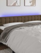 vidaXL LED Горна табла за легло тъмнокафява 163x16x78/88 см плат