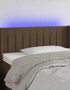 vidaXL LED Горна табла за легло тъмнокафява 83x16x78/88 см плат