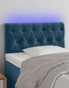 vidaXL LED Горна табла за легло тъмносиня 80x7x78/88 см кадифе