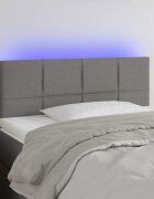 vidaXL LED горна табла за легло тъмносива 100x5x78/88 см плат