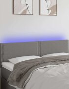 vidaXL LED горна табла за легло тъмносива 144x5x78/88 см плат