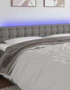 vidaXL LED горна табла за легло тъмносива 180x5x78/88 см плат