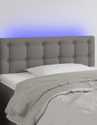 vidaXL LED горна табла за легло тъмносива 80x5x78/88 см плат