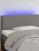 vidaXL LED горна табла за легло тъмносива 90x5x78/88 см плат
