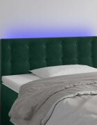 vidaXL LED горна табла за легло тъмнозелена 80x5x78/88 см кадифе