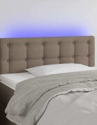 vidaXL LED горна табла за легло таупе 100x5x78/88 см плат