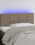 vidaXL LED горна табла за легло таупе 100x5x78/88 см плат