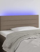 vidaXL LED горна табла за легло таупе 100x5x78/88 см плат