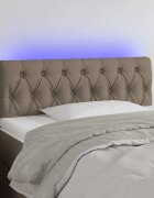 vidaXL LED горна табла за легло таупе 100x7x78/88 см плат