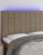 vidaXL LED горна табла за легло таупе 144x5x118/128 см плат