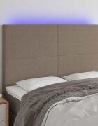vidaXL LED горна табла за легло таупе 144x5x118/128 см плат