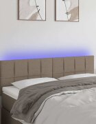 vidaXL LED горна табла за легло таупе 144x5x78/88 см плат