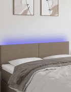vidaXL LED горна табла за легло таупе 144x5x78/88 см плат