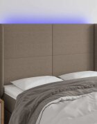 vidaXL LED горна табла за легло таупе 147x16x118/128 см плат