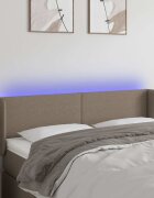 vidaXL LED горна табла за легло таупе 147x16x78/88 см плат