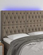 vidaXL LED горна табла за легло таупе 160x7x118/128 см плат