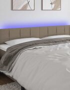 vidaXL LED горна табла за легло таупе 163x16x78/88 см плат