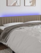 vidaXL LED горна табла за легло таупе 163x16x78/88 см плат