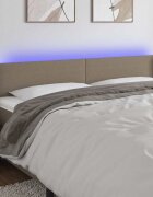 vidaXL LED горна табла за легло таупе 183x16x78/88 см плат