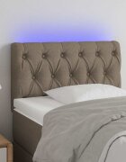 vidaXL LED горна табла за легло таупе 80x7x78/88 см плат