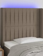 vidaXL LED горна табла за легло таупе 83x16x118/128 см плат
