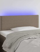 vidaXL LED горна табла за легло таупе 90x5x78/88 см плат