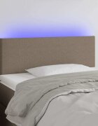 vidaXL LED горна табла за легло таупе 90x5x78/88 см плат
