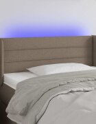 vidaXL LED горна табла за легло таупе93x16x78/88 см плат