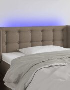 vidaXL LED горна табла за легло таупе93x16x78/88 см плат