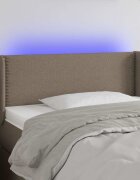 vidaXL LED горна табла за легло таупе93x16x78/88 см плат