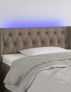 vidaXL LED горна табла за легло таупе93x16x78/88 см плат