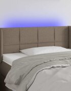 vidaXL LED горна табла за легло таупе93x16x78/88 см плат