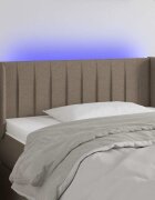 vidaXL LED горна табла за легло таупе93x16x78/88 см плат