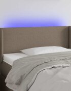 vidaXL LED горна табла за легло таупе93x16x78/88 см плат